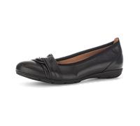 Gabor Ballerina schwarz Leder Schlaufe 04.165.27 für Damen, schwarz, Größe 42 EU / 8 UK