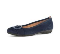 Ballerina GABOR, Damen, Gr. 37, blau (dunkelblau), Ziegenveloursleder, modisch, Schuhe, flache Schuhe, Slipper mit Hovercraft Luftkammern-Laufsohle (31300517-37) dunkelblau