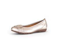 Ballerina GABOR, Damen, Gr. 36, gold (goldfarben), Glattleder, metallic, modisch, Schuhe, flache Schuhe, Slipper mit Hovercraft Luftkammern-Laufsohle, Topseller (64410131-36) goldfarben