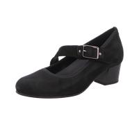 Pumps GABOR, Damen, Gr. 38, schwarz, Ziegenveloursleder, Schuhe Pumps, Blockabsatz, Businessschuh, Spangenpumps, Komfortweite H (=sehr weit) (33694022-38) schwarz