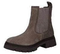 Chelseaboots GABOR, Damen, Gr. 38,5, grau (taupe), Veloursleder, Elastischer Einsatz, unifarben, modisch, Schuhe, Blockabsatz, Businessschuh mit Best Fitting-Ausstattung (93911421-38,5) taupe