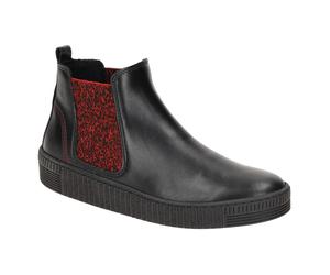 Gabor Chelsea-Boots Stiefelette schwarz rot Nappa 53.731.25 - Größe 39