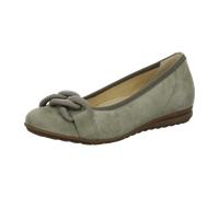 Gabor comfort 22625-11 Schilf (Hellgrün) - Ballerina - Damenschuhe Modische Pumps / Ballerina, Grün, leder (samtchevreau) für Damen, grün, Größe 37 EU / 4 UK
