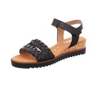 Gabor Damen Keilsandalen, Frauen Sandalen,Moderate Mehrweite (G),Keilabsatz,Wedge-Heel,bequem,flach,schwarz(Kork/schw),38.5 EU / 5.5 UK