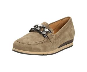 Gabor comfort 32415-20 (Braun) - Slipper - Damenschuhe Bequeme Ballerina / Slipper, Braun, leder (samtchevreau) für Damen, beige, Größe 42 ½ EU / 8,5 UK