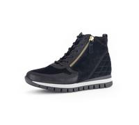 Gabor comfort 56455-87 Schwarz/Gold - gefütterte Stiefelette - Damenschuhe Bequeme Stiefel / Stiefeletten, Schwarz, leder (dreamvelour/glamour) für Damen, schwarz, Größe 40 EU / 6,5 UK