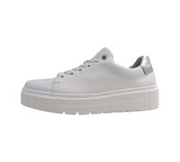 Gabor Damen Low-Top Sneaker, Frauen Halbschuhe,Komfortable Mehrweite (H),schnürschuhe,schnürer,Ugly Sneaker,Weiss/Silber,40.5 EU / 7 UK