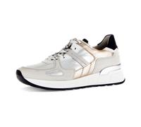 Gabor comfort 66365-10 Silber/Weß/Puder (grau) - sportlicher Schnürschuh - Damenschuhe Bequeme Schnürschuhe, Grau, leder (lamina/velour/nappa) für Damen, beige, Größe 40 EU / 6,5 UK