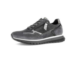 Gabor comfort 76378-40 Graphit/Antiksilber (grau) - sportlicher Schnürschuh - Damenschuhe Bequeme Schnürschuhe, Grau, leder/textil (velour/metal/jackson) für Damen, grau, Größe 40 ½ EU / 7 UK