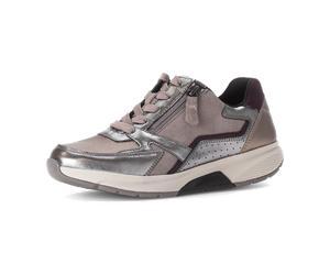 Gabor comfort 76878-15 Rollingsoft Darkrose/Mouse/Silver - sportlicher Schnürschuh - Damenschuhe Bequeme Schnürschuhe, Mehrfarbig, leder (metcervo/vel/metal) für Damen, beige, Größe 36 EU / 3,5 UK