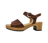 Sandalette GABOR "KRETA", Damen, Gr. 39, braun (camelfarben), Kalbsleder, unifarben, Schuhe Sandalette, Blockabsatz, Sommerschuh, Sandale mit Zierschnalle, Weite G (weit) (27948519-39) camelfarben