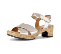 Sandalette GABOR "KRETA", Damen, Gr. 36, gold (goldfarben), Ziegenleder, metallic, Schuhe Sandalette, Blockabsatz, Sommerschuh, Sandale in Bequemweite G (= weit) (51048817-36) goldfarben