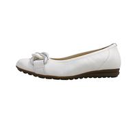 Gabor Damen Klassische Ballerinas, Frauen Ballerinas,bequemlichkeit,breite,extra,fersen-Riemen,gefuettert,leger,Weiss (Uni+Silber),37.5 EU / 4.5 UK