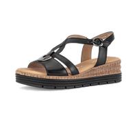 Keilsandalette GABOR "Genua", Damen, Gr. 37, schwarz, Kalbsleder, Schuhe, Riemchensandale, Sommerschuh, Komfortschuh in Weite G (=weit) (96781707-37) schwarz