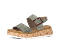 Gabor Plateau Sandale grün Velour Kork 82.744.44 - Größe 39