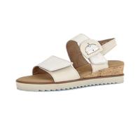 Plateausandaletten GABOR "Plateau Sandale Materialmix Leder", Damen, Gr. 40, beige, Schuhe (71159101-40) beige