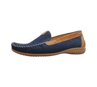 Mokassin GABOR "FLORENZ", Damen, Gr. 41, blau (blau, cognac), Kalbsleder, Nubukleder, Schuhe Mokassin, Slipper, Schlupfschuh, Bequmschuh mit Kontrastnaht, Weite G (=weit) (27840759-41) blau, cognac