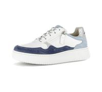 Gabor Plateausneaker COMO Damen Gr. 41 Weiß/Blau/Silber Glattleder Veloursleder Komfortweite K
