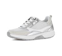 Gabor RollingSoft Damen Sneaker 86.877.62 Metallic Easy-Walking Bianco/Silber 40 EU
