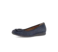 Ballerina GABOR "FLORENZ", Damen, Gr. 41, blau (dunkelblau), Ziegenveloursleder, unifarben, festlich, Schuhe, Bequemschuh, Businesschuh, Elastikeinfass, Komfortweite G (=weit) (58910565-41) dunkelblau
