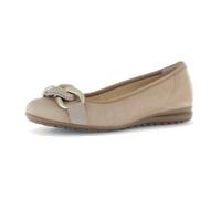 Ballerina GABOR COMFORT "Gabor Comfort Ballerinas Veloursleder", Damen, Gr. 39, beige (sand), Veloursleder, Schuhe Ballerina (64153502-39) sand