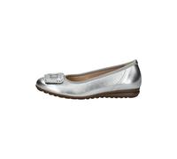 Gabor Damen Klassische Ballerinas, Frauen Flats,Moderate Mehrweite (G),Ballett-Schuhe,Ballet-Flats,Ausgehschuhe,Silber,38 EU / 5 UK