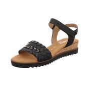 Gabor Damen Keilsandalen, Frauen Sandalen,Leichte Mehrweite (G),Keilabsatz,Wedge-Heel,bequem,flach,schwarz(Kork/schw),42 EU / 8 UK