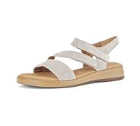 Gabor comfort Gabor Rhodos Sandale grau metallic Velour 62.733.14 für Damen, beige, Größe 39 EU / 6 UK