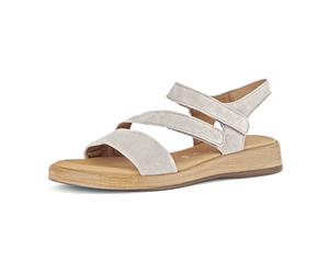 Gabor comfort Gabor Rhodos Sandale grau metallic Velour 62.733.14 für Damen, beige, Größe 40 ½ EU / 7 UK