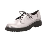 Schnürschuh GABOR COMFORT "Gabor Comfort Halbschuhe Leder", Damen, Gr. 39, silber, Leder, Schuhe Schnürschuh (87762744-39)