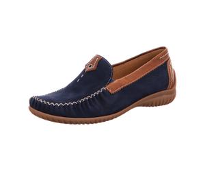 Gabor comfort Komfort Slipper Halbschuh extra weit für Damen, blau, Größe 40 ½ EU / 7 UK