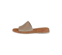 Pantolette GABOR COMFORT "Gabor Comfort Pantoletten Leder", Damen, Gr. 40,5, silber, Leder, Schuhe Pantolette (43753666-40,5) silber