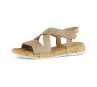 Gabor Damen Riemchensandalen, Frauen Sandalen,Sommersandalen,bequem,flach,Sommerschuhe,Freizeitschuhe,offene Schuhe,Sand (S.Kork),39 EU / 6 UK