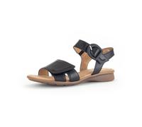 Keilsandalette GABOR "FLORENZ", Damen, Gr. 38, schwarz, Kalbsleder, unifarben, Schuhe, Keilabsatz, Sommerschuh, Riemchensandale in Schuhweite G (=weit) (43221915-38) schwarz