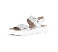 Gabor Damen Plateausandalen, Frauen Sandalen,offene Schuhe,Strandschuhe,Plateausandaletten,Dicke Sohle,bequem,Ice (Silber/w),39 EU / 6 UK
