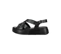 Keilsandalette GABOR COMFORT "Gabor Comfort Sandalen Glattleder", Damen, Gr. 39, schwarz, Glattleder, Schuhe (15716619-39) schwarz