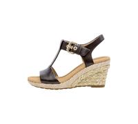 Gabor Damen Keilsandalen, Frauen Sandalen,Wedge-Heel,Sommerschuhe,Freizeitschuhe,offene Schuhe,Strandschuhe,hoch,schwarz (Bast),40 EU / 6.5 UK