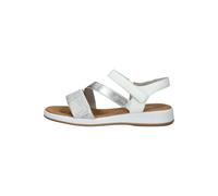 Gabor Damen Sandaletten, Frauen Sandalen,Moderate Mehrweite (G),offene Schuhe,Strandschuhe,Sommersandalen,bequem,Silber/Weiss,38 EU / 5 UK