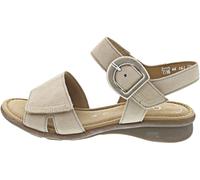 Keilsandalette GABOR "FLORENZ", Damen, Gr. 40, beige (hellbeige), Ziegenveloursleder, unifarben, klassisch, Schuhe, Keilabsatz, Sommerschuh, Riemchensandale in Schuhweite G (=weit) (61220139-40) hellb