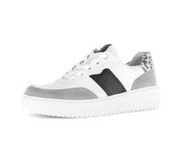 Gabor Damen Low-Top Sneaker, Frauen Halbschuhe,Komfortable Mehrweite (H),straßenschuhe,Strassenschuhe,Weiss/grau/schwarz,40 EU / 6.5 UK