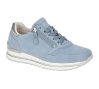 Gabor Damen Low-Top Sneaker, Frauen Halbschuhe,Komfortable Mehrweite (H),sportlich,straßenschuhe,Sportschuhe,Azur/Silber (perf),40.5 EU / 7 UK