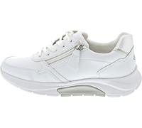 Keilsneaker GABOR ROLLINGSOFT, Damen, Gr. 39, silber (weiß, silberfarben), Lederimitat, sportlich, Schuhe, Freizeitschuh, Halbschuh, Schnürer, herausnehmbares Wechselfußbett (53771311-39) weiß, silber