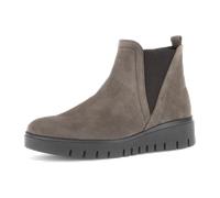 Chelseaboots GABOR "DAVOS", Damen, Gr. 37, beige (taupe), Elastischer Einsatz, Veloursleder, unifarben, Basic, Schuhe Chelseaboots, Keilboots, Ankleboots in Komfortweite H (= sehr weit) (12822422-37)