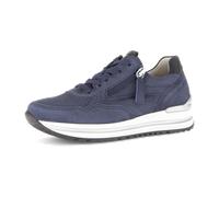 Plateausneaker GABOR "TURIN", Herren, Gr. 37, dunkelblau, Ziegenveloursleder, Schuhe Plateausneaker, Freizeitschuh, Halbschuh, Schnürschuh, Außenreißverschluss, G-Weite (78062618-37) dunkelblau