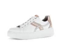 Gabor comfort 66486-53 Weiß/Gold/Rame - sportlicher Schnürschuh - Damenschuhe Bequeme Schnürschuhe, Weiß, leder/textil (nappa) für Damen, weiß, Gr. 37 ½ EU / 4,5 UK