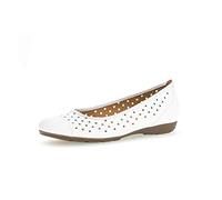 Gabor Damen Ballerinas, Frauen sportliche Ballerinas,Women's,Woman,Flats,Halbschuhe,Slipper,Slip-ons,Sommerschuhe,Freizeitschuhe,Weiss,38 EU / 5 UK