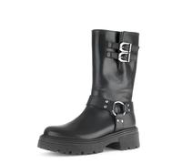 Gabor Damen Biker Boots, Frauen Stiefeletten,Best Fitting,Winterstiefeletten,Winterschuhe,gefüttert,Stiefel,schwarz(Altsilber),42 EU / 8 UK