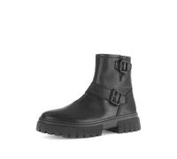 Gabor Damen Biker Boots, Frauen Stiefeletten,Moderate Mehrweite (G),Winterschuhe,gefüttert,Stiefel,Bootee,schwarz (Mel./Uni),39 EU / 6 UK
