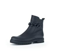 Gabor Damen Biker Boots, Frauen Stiefeletten,Wechselfußbett,Komfortable Mehrweite (H),Kurzstiefel,schw.(FL/schwmatt),38 EU / 5 UK
