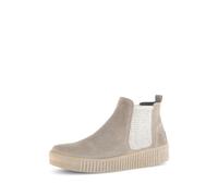 Plateaustiefelette GABOR "Gabor Stiefelette Veloursleder/Textil", Damen, Gr. 40,5, beige (dunkelbeige), Veloursleder, Textil, casual, Schuhe (18442516-40,5) dunkelbeige